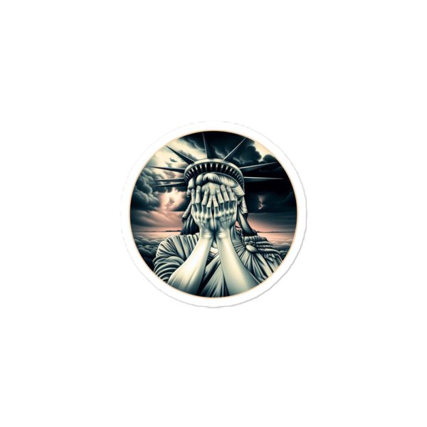 Mourning Statue of Liberty Sticker 3"x3" - Image 2