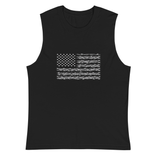 US Barbed Wire Flag - Muscle Shirt