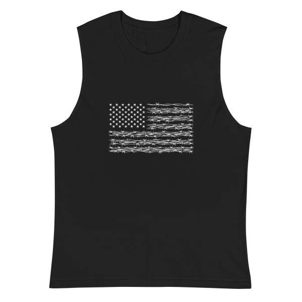 US Barbed Wire Flag - Muscle Shirt
