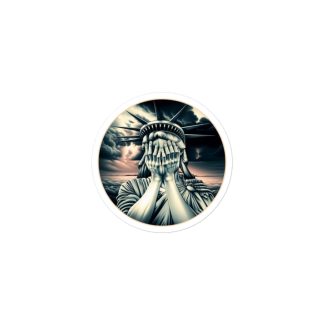 Mourning Statue of Liberty Sticker 3"x3"